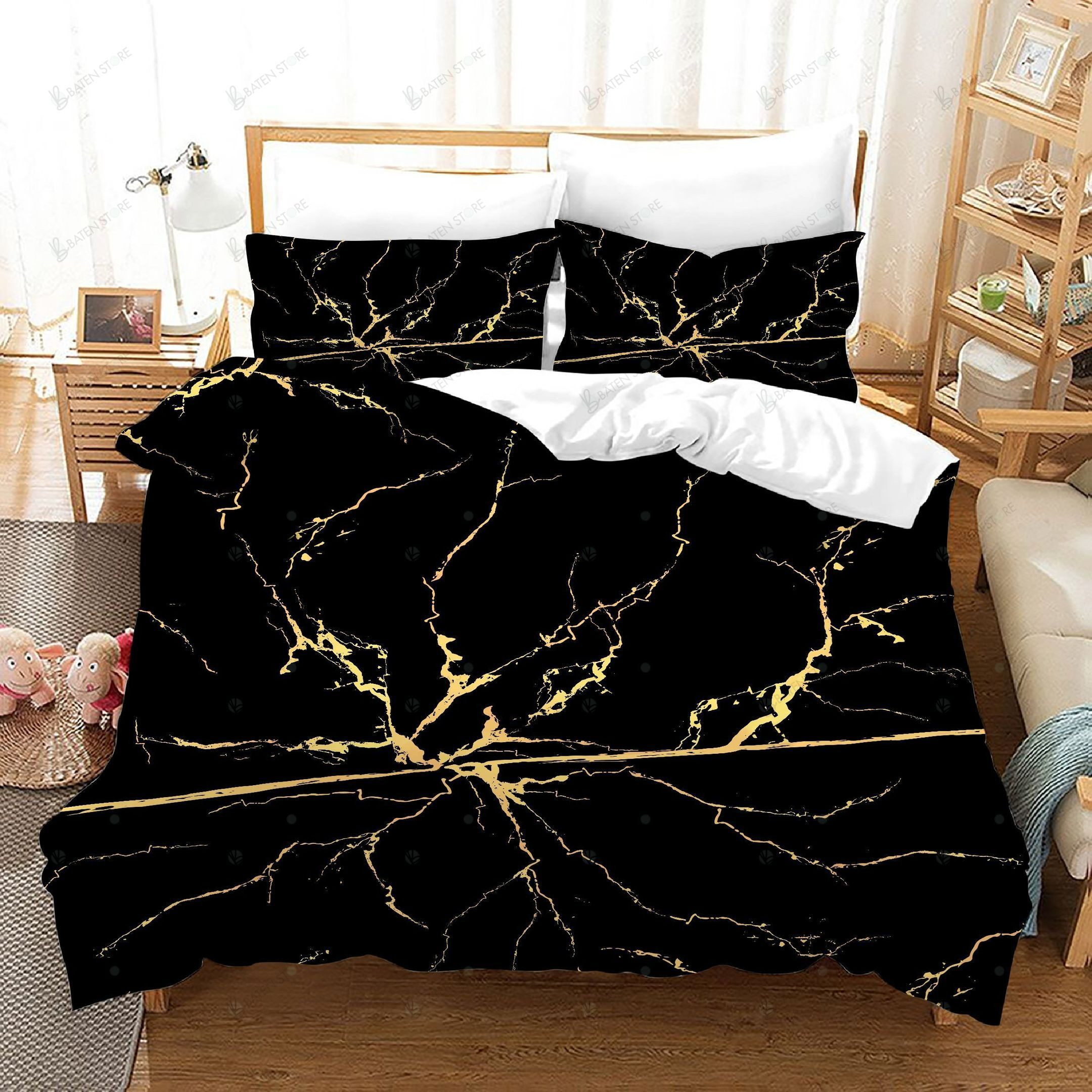 3d black marble bedding set with duvet cover perfect presents for birthdays christmas and thanksgiving tgbda