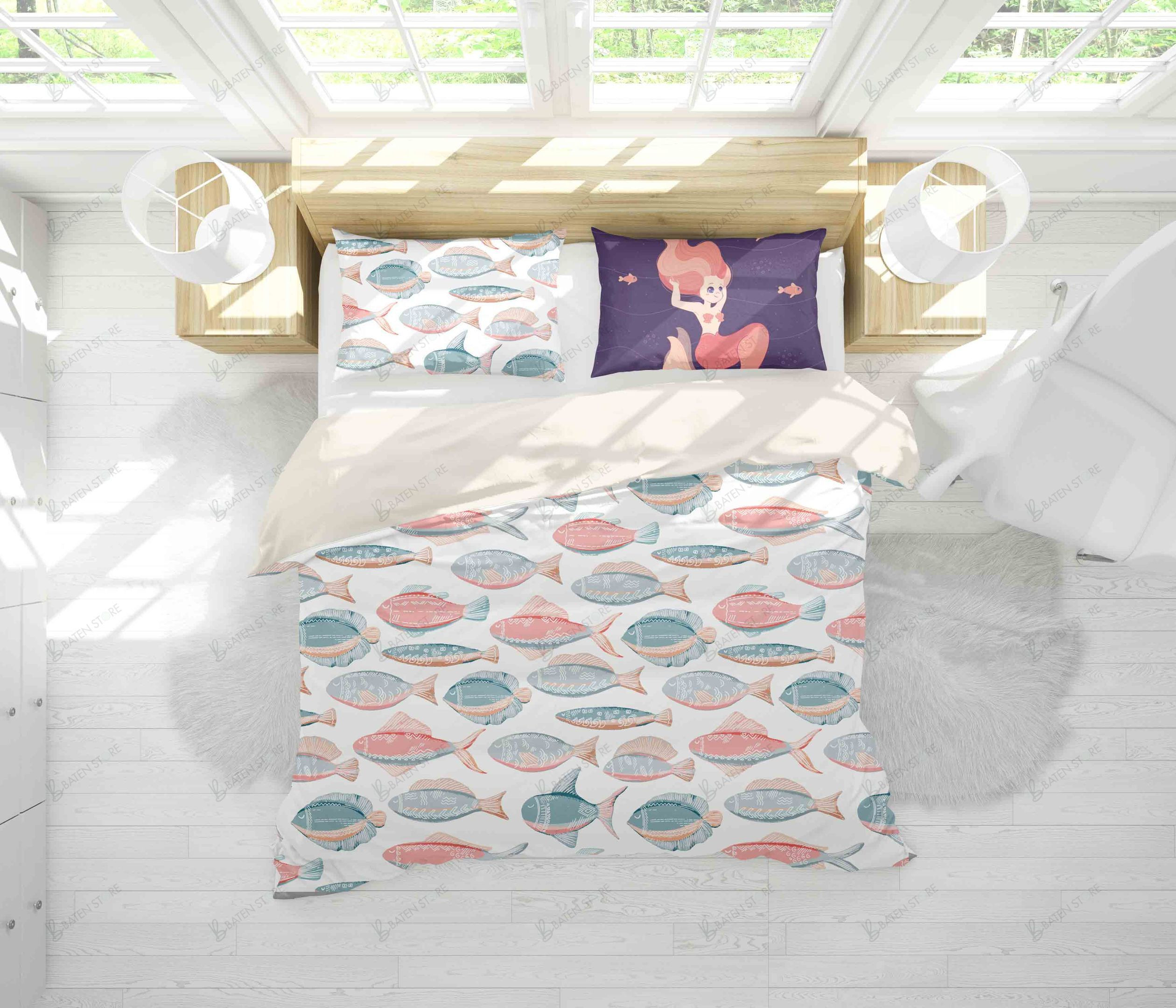 3d cartoon fish bedding set with duvet cover perfect presents for birthdays christmas and thanksgiving ykuqq