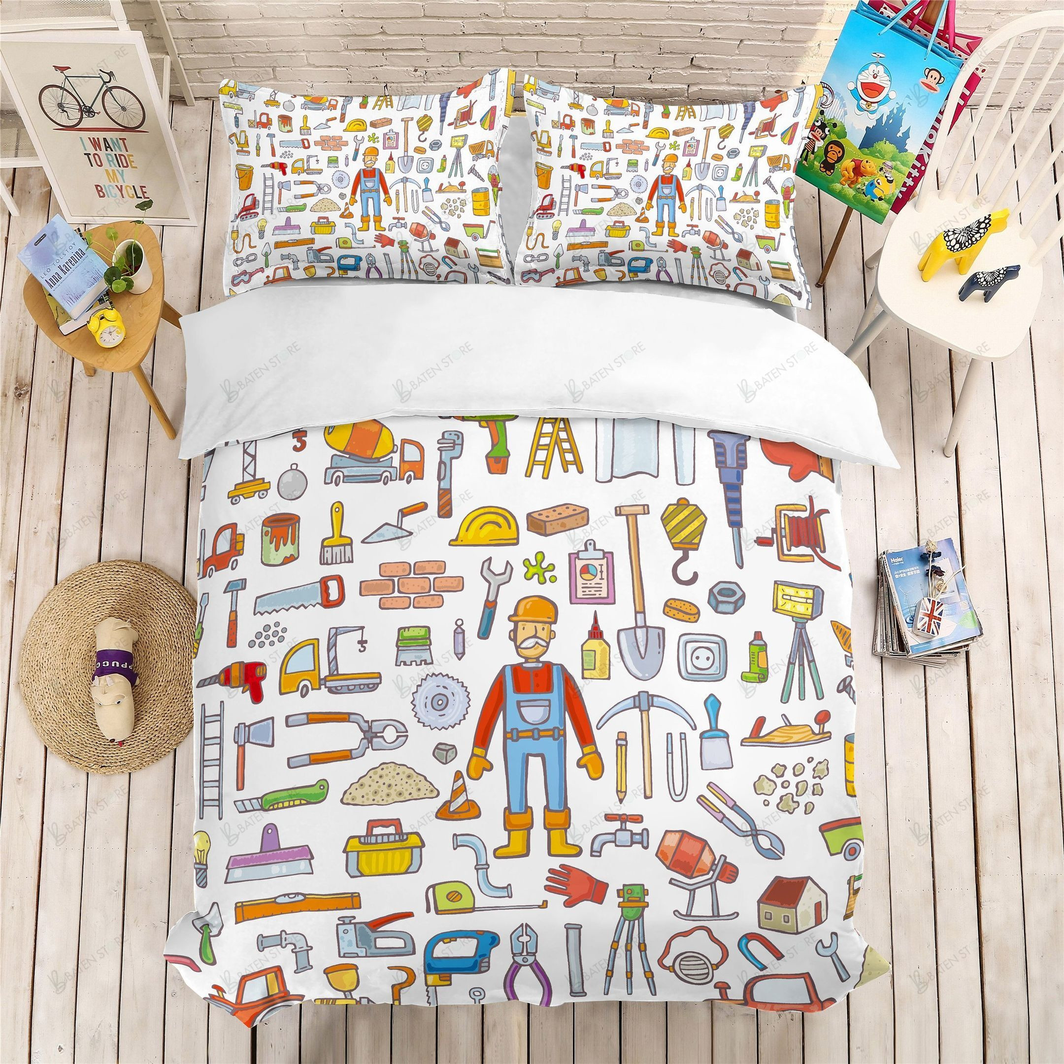 3d cartoon tool bedding set with bed sheets and duvet cover perfect presents for birthdays christmas and thanksgiving j1pdk