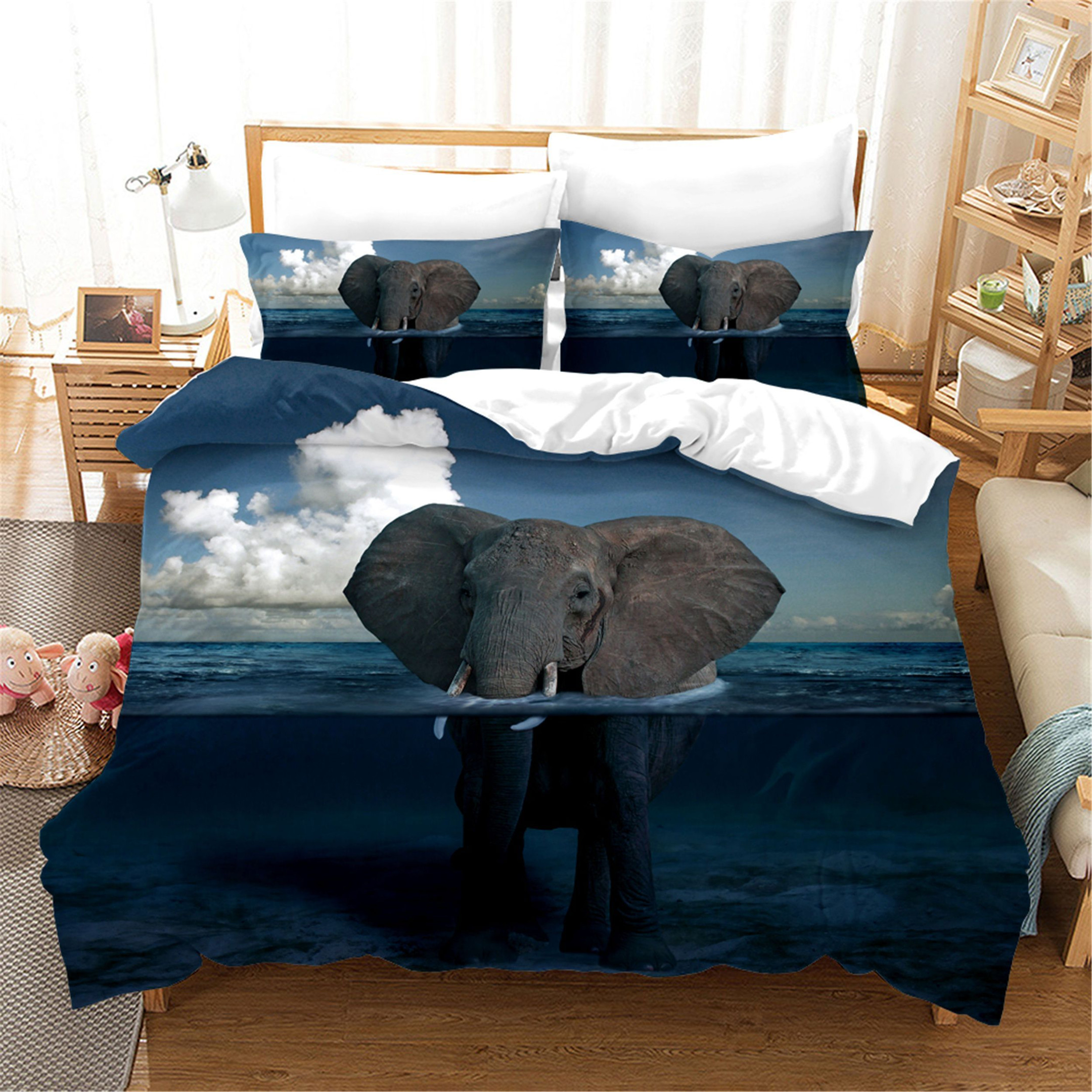 3d elephant ocean bedding sets with sheets and duvet cover tpifp