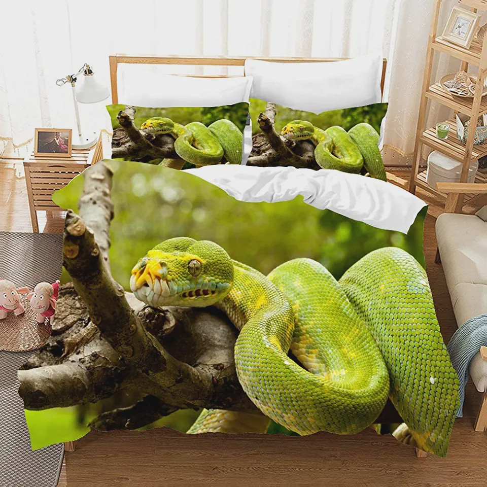 3d emerald serpent bed sheet duvet cover bedding sets dmyb5