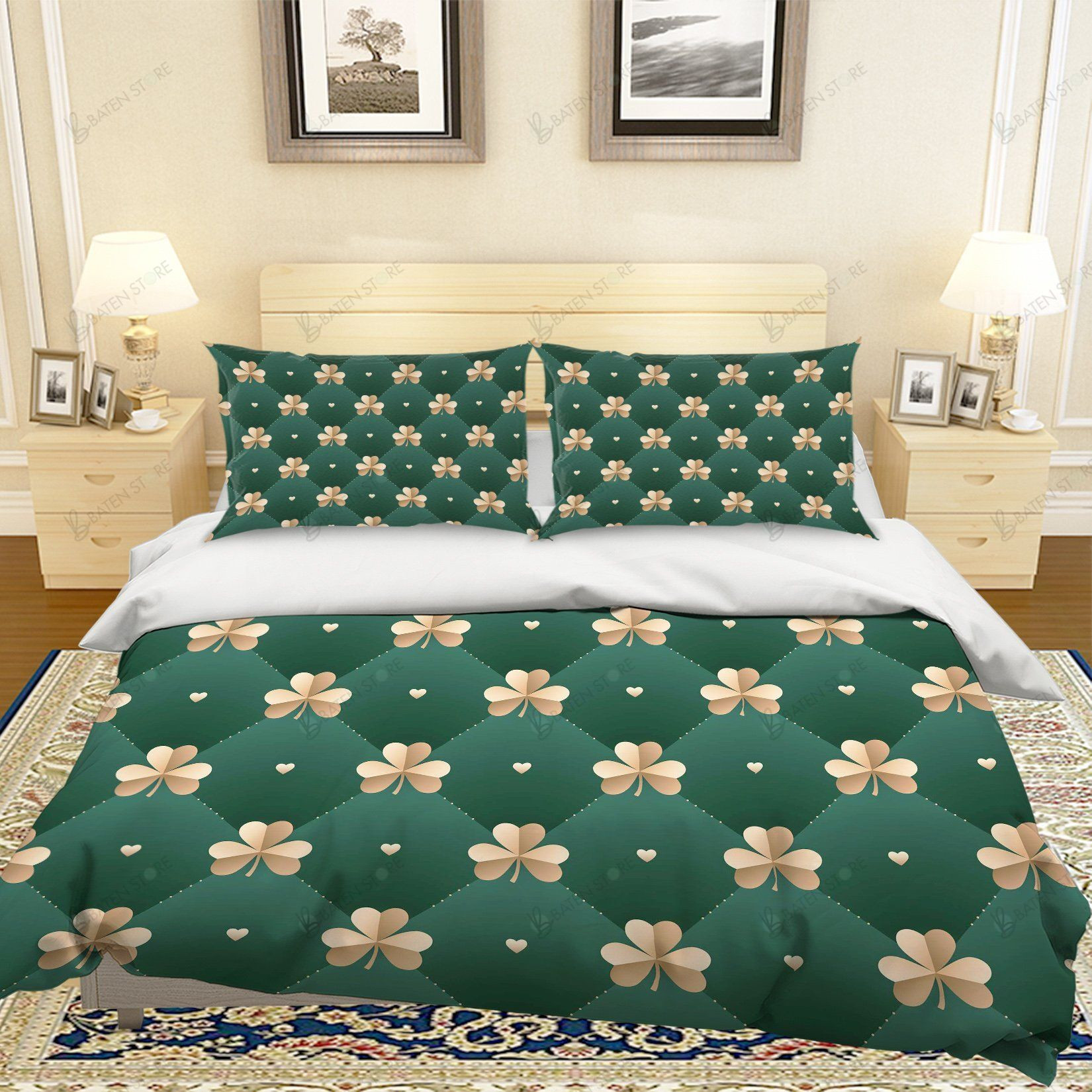 3d green shamrock bedding set perfect presents for birthdays christmas and thanksgiving 6a37n