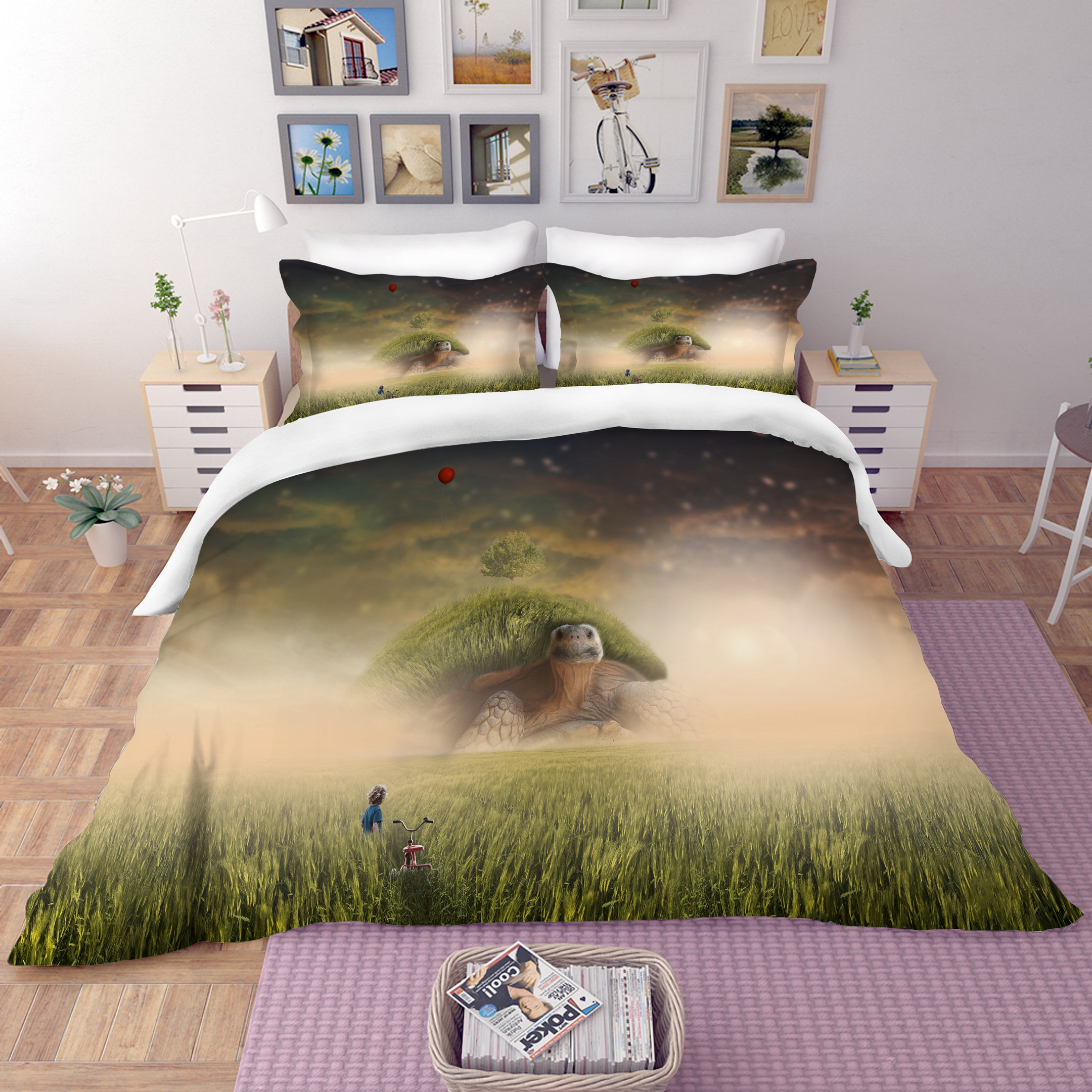 3d oversized turtle bedding sets with duvet cover and sheets 0p26d