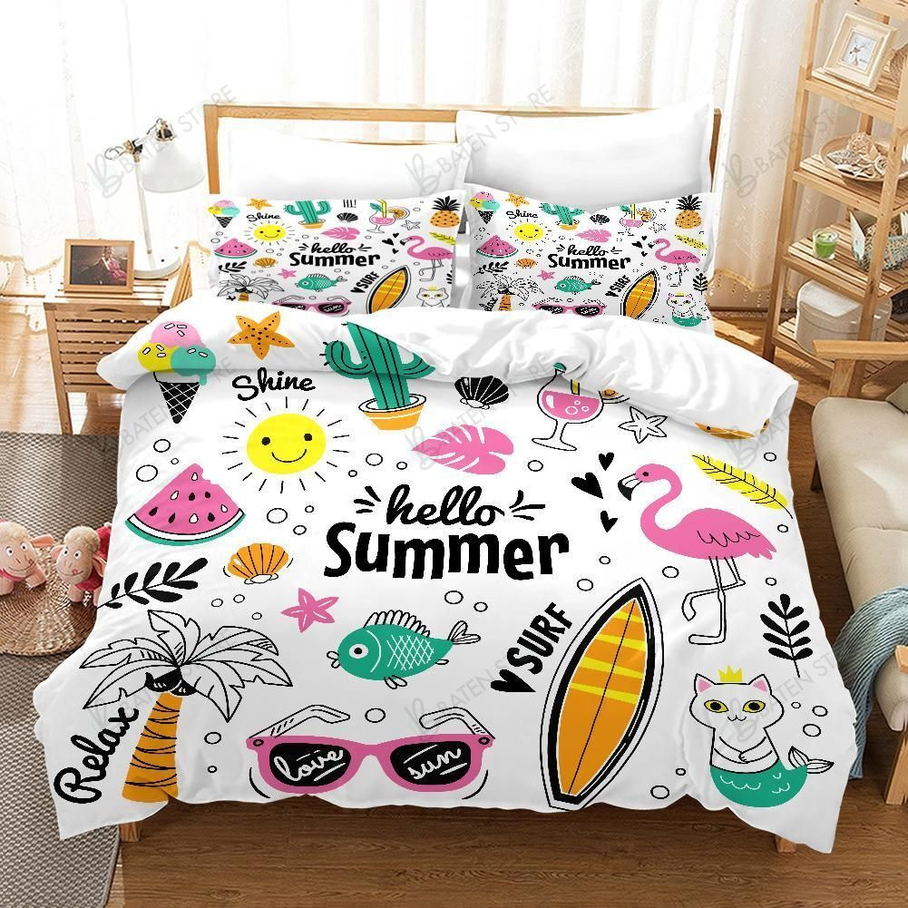 3d summer vibe bed sheets duvet cover bedding set perfect presents for birthdays christmas and thanksgiving 7muei
