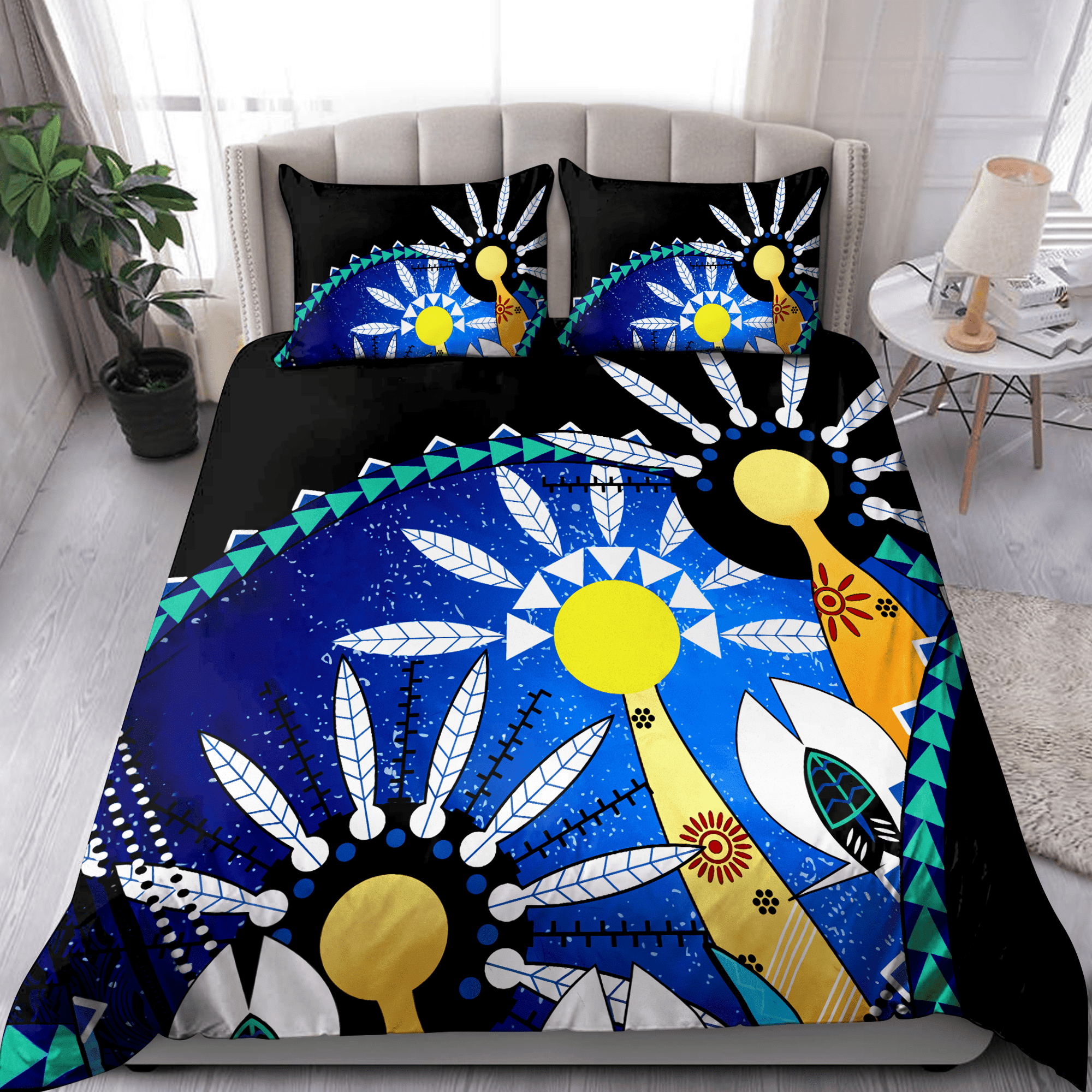 aboriginal palm tree land duvet cover bedding collection fqwmd