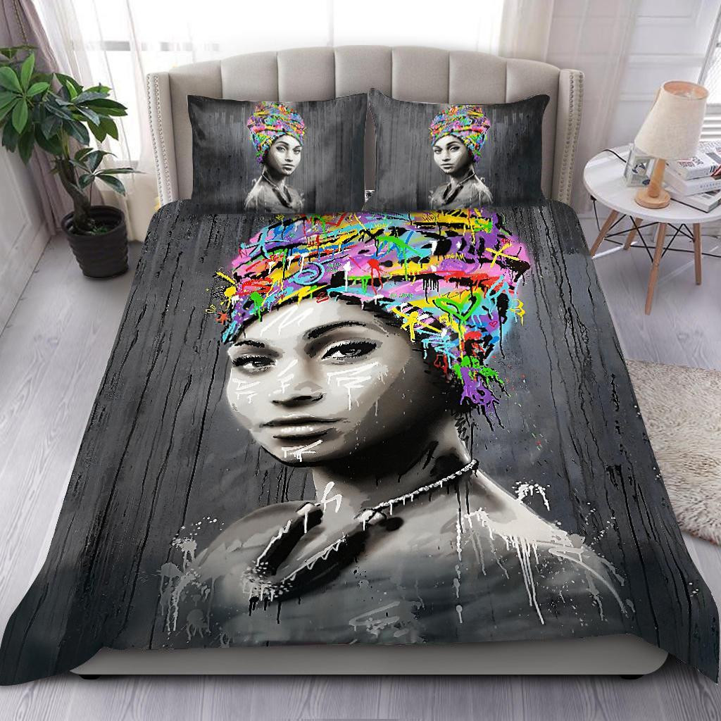 african girl duvet cover bedding set with stunning artistry wmct3