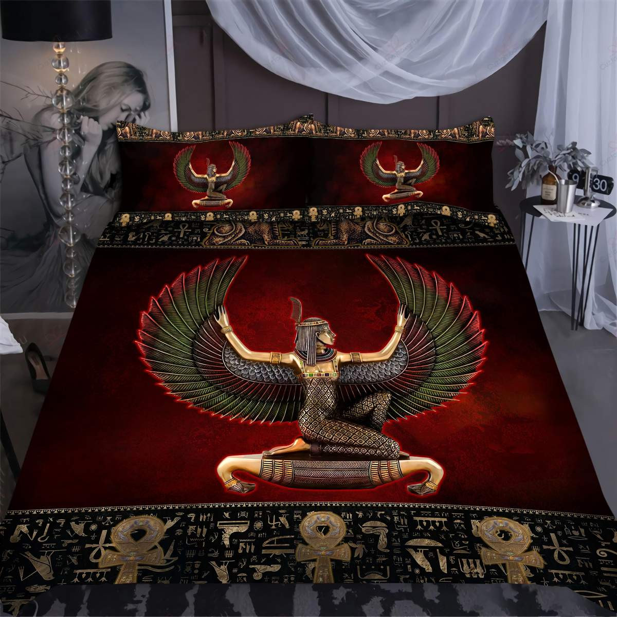 ancient egypt maat bedding set with duvet cover 2zfiw