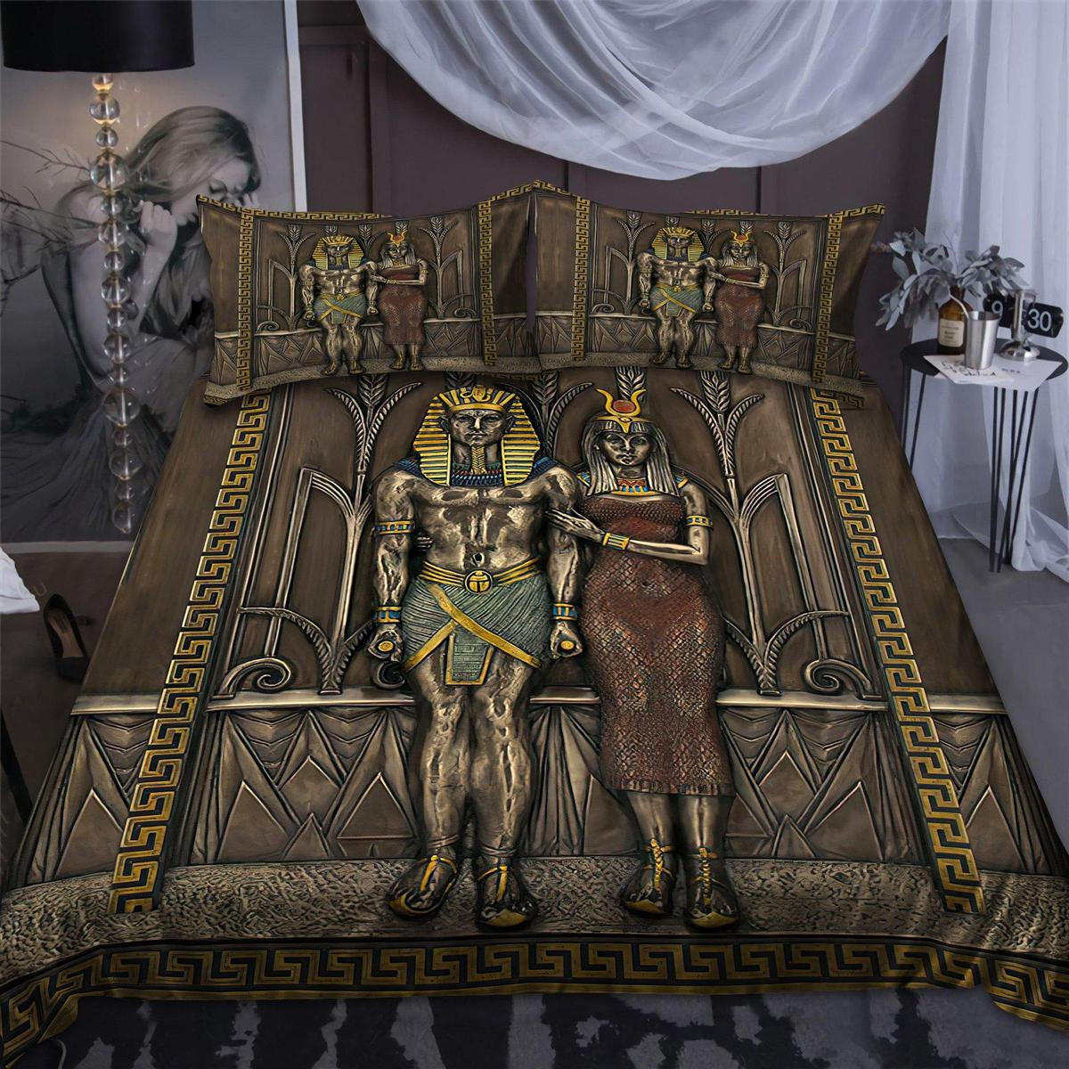 ancient egypt pharaoh duvet bedding ensemble 1ujvy