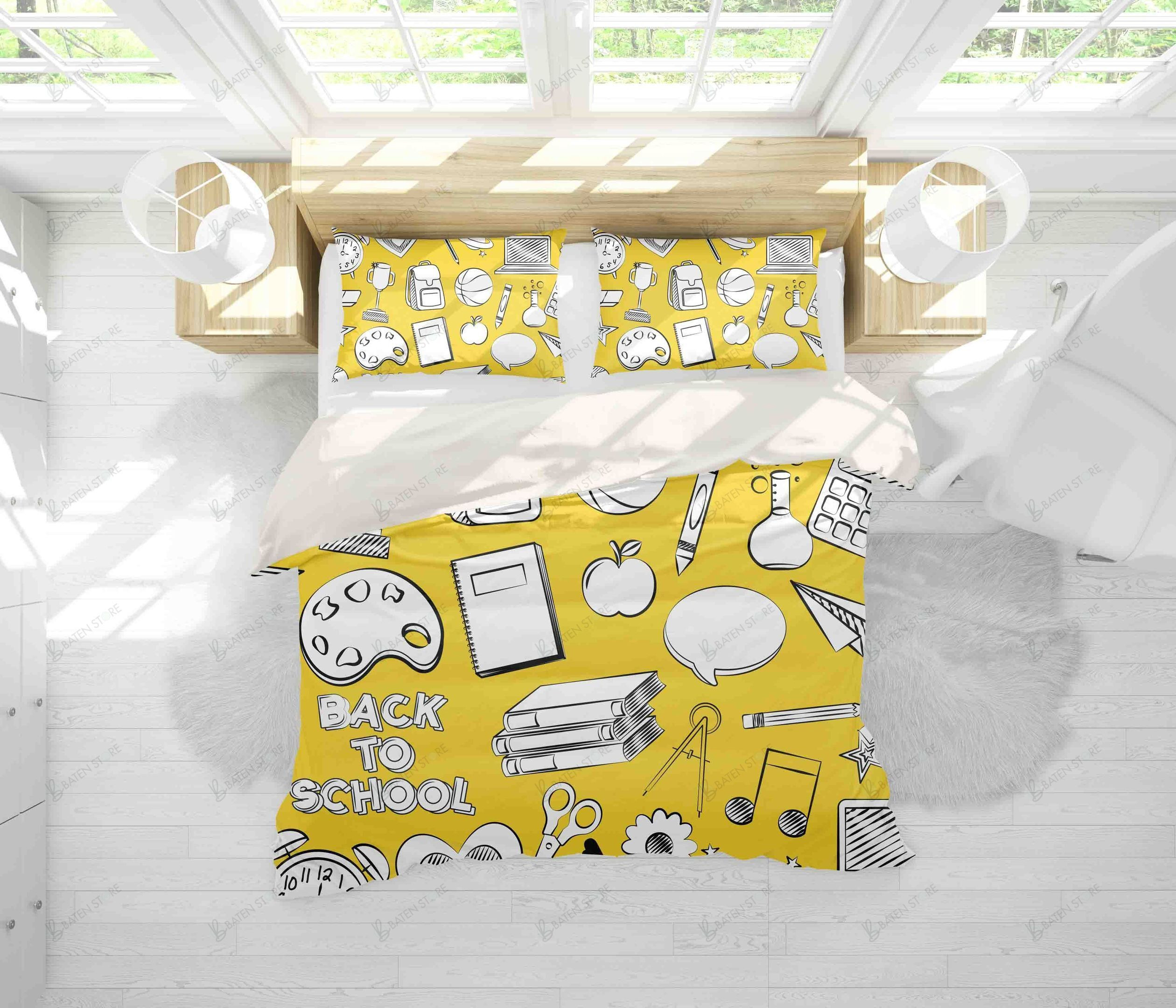 back to school bedding set duvet cover sheets perfect presents for birthdays christmas thanksgiving ashsr