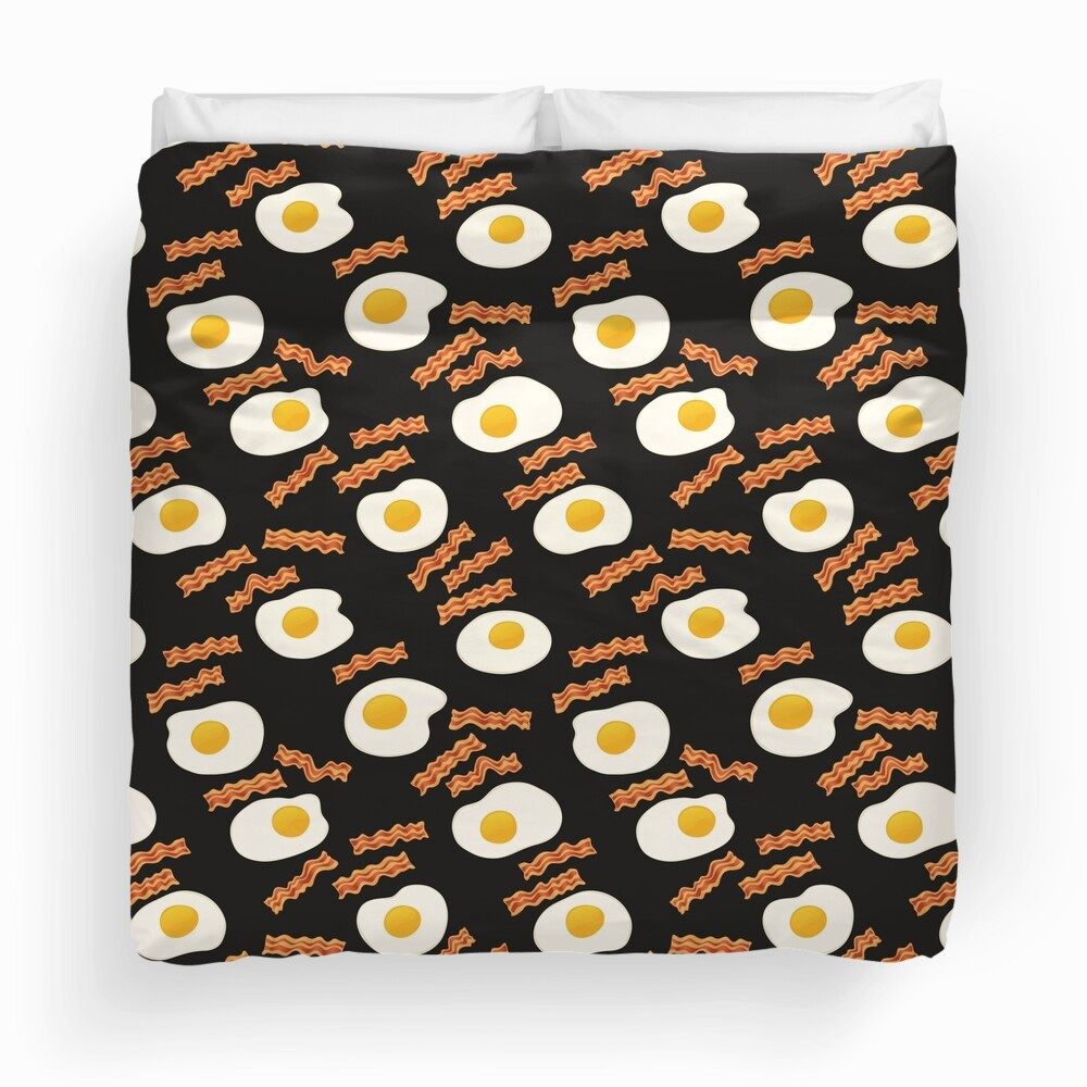 bacon and eggs breakfast duvet cover bed set ymtpz