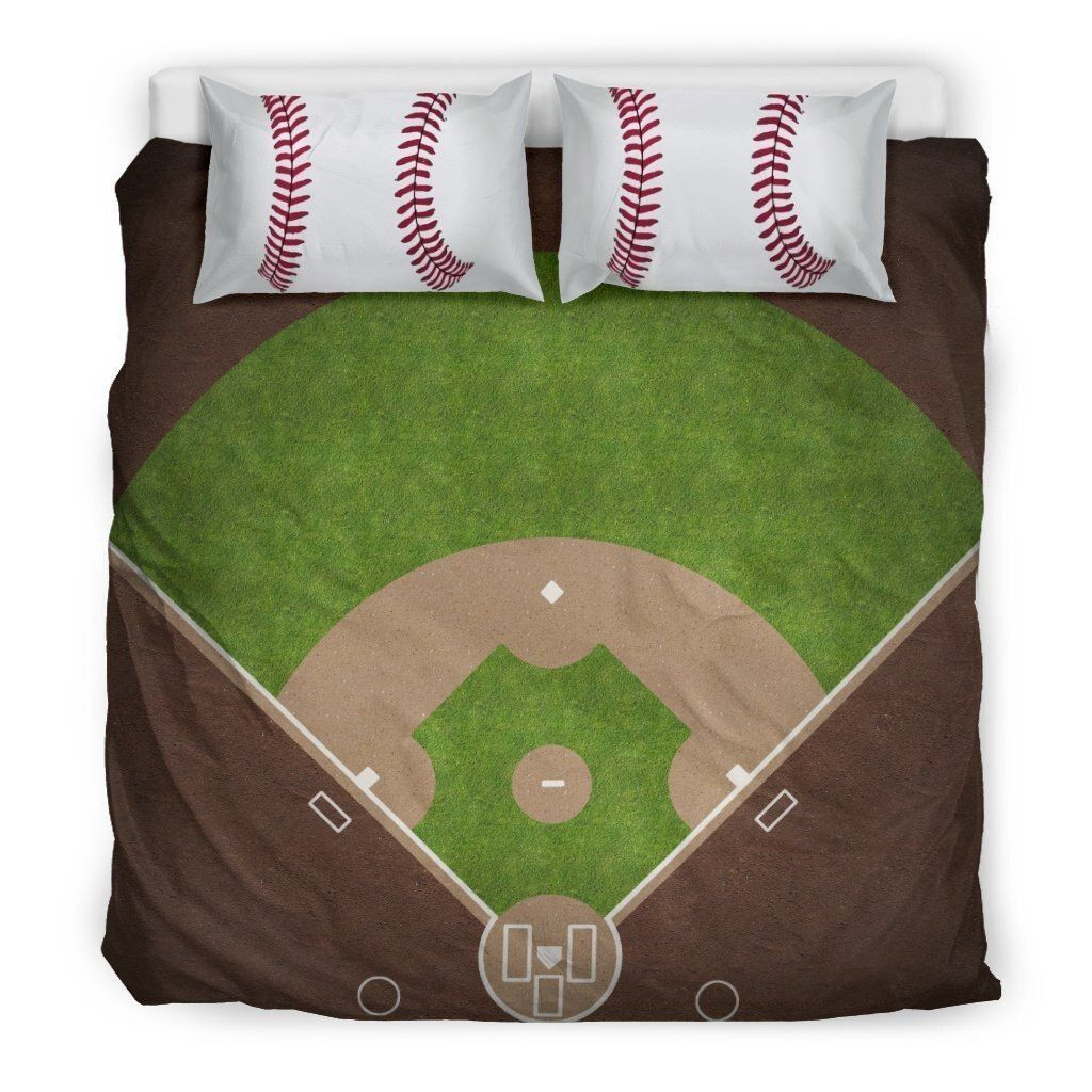 baseball field bedding set with duvet cover perfect presents for birthdays christmas and thanksgiving s1pqg