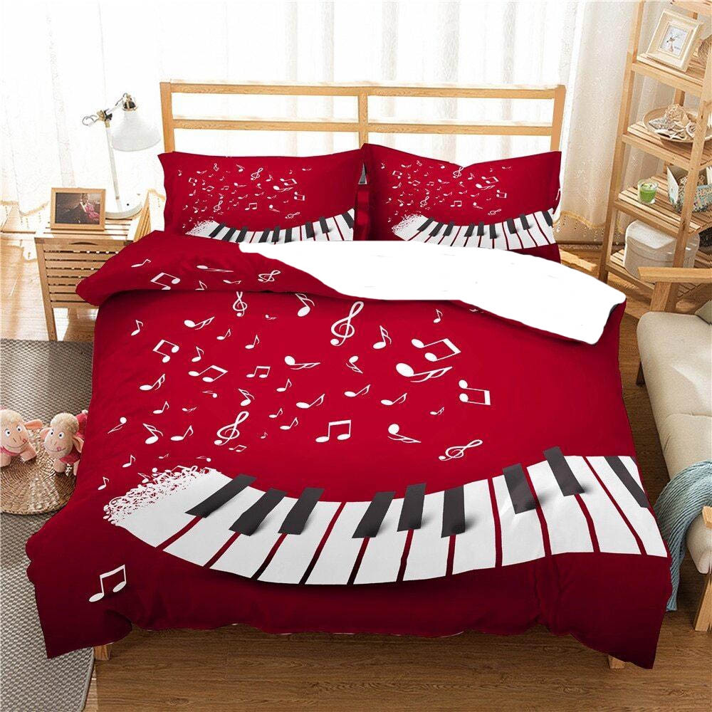 bedding set with piano keyboard bed sheets duvet cover clshz