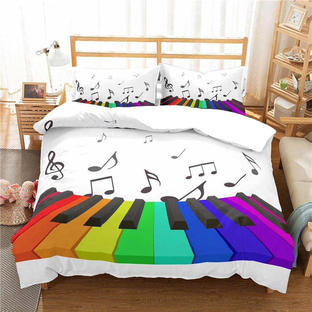 bedding set with piano keyboard bed sheets duvet cover l4wql