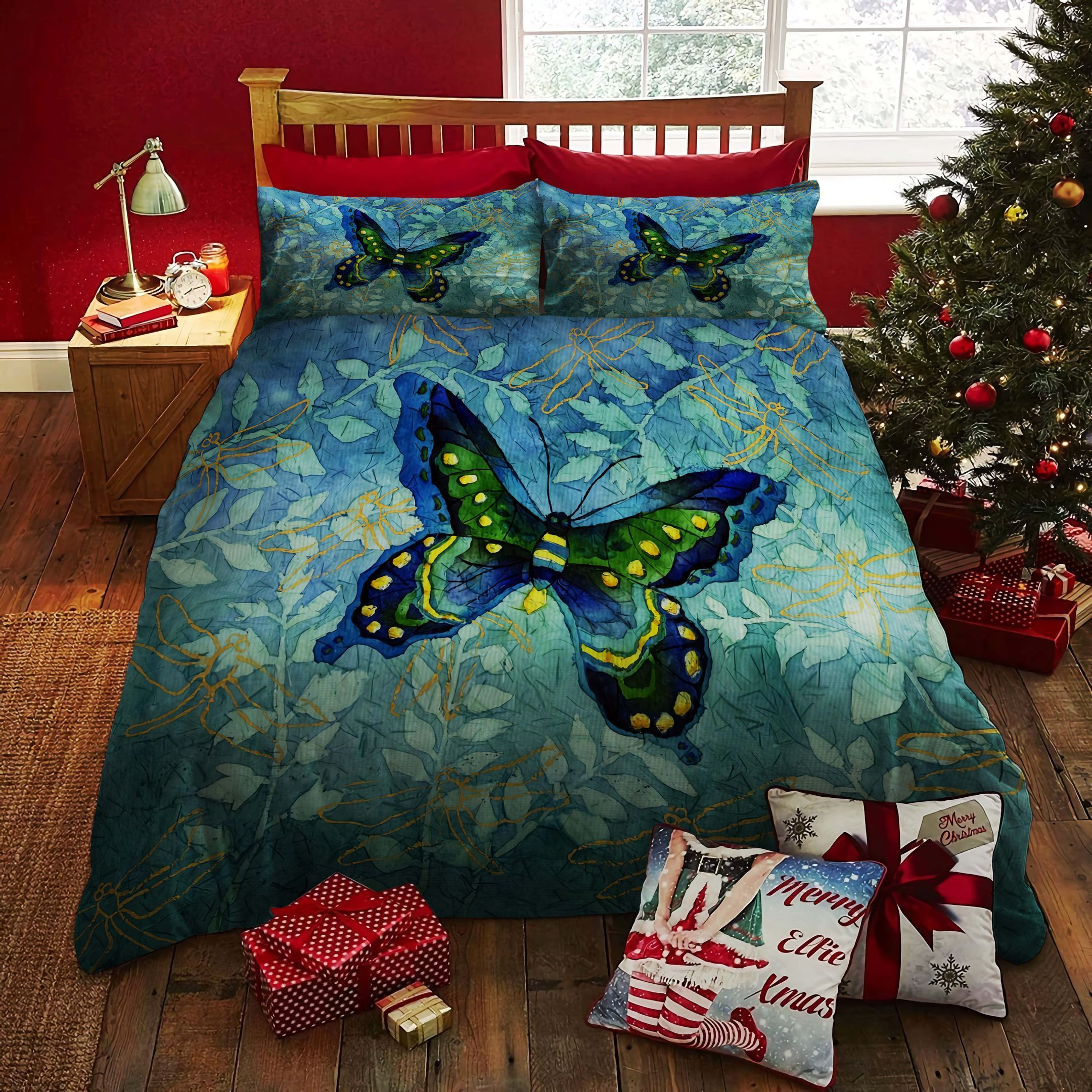 blue butterfly bed sheets duvet cover bedding set perfect presents for birthday christmas thanksgiving ugrvy