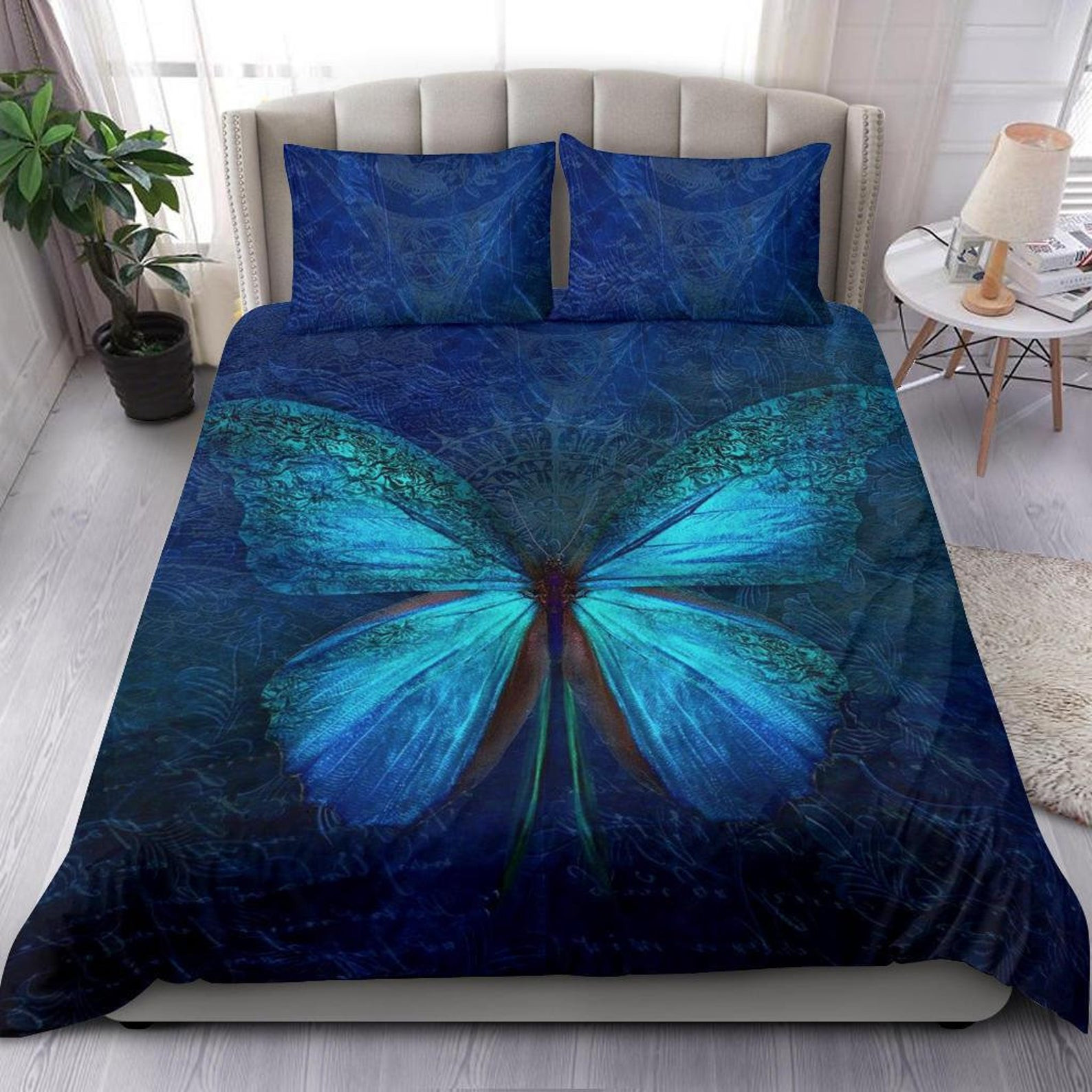 blue butterfly bed sheets duvet cover bedding sets 3frjn