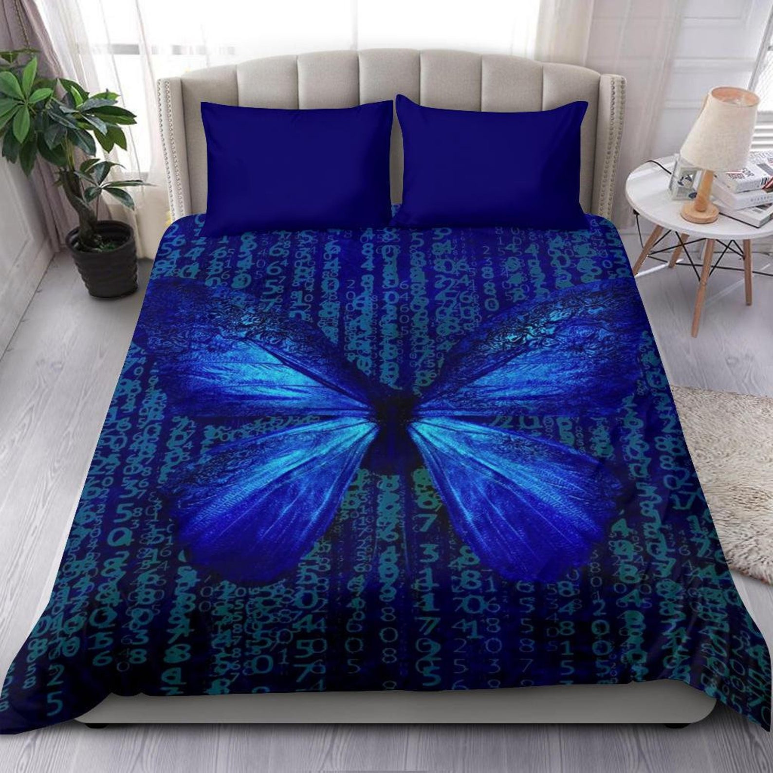 blue butterfly bed sheets duvet cover bedding sets hnf2y