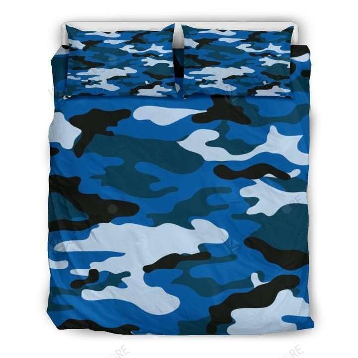 blue camo bed sheets duvet cover bed set perfect presents for birthdays holidays ykumd