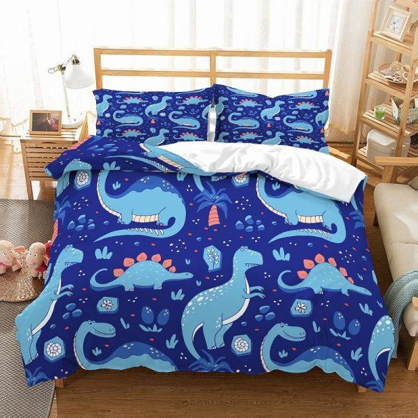 blue dinosaur bedding sets with sheets and duvet cover bcftr