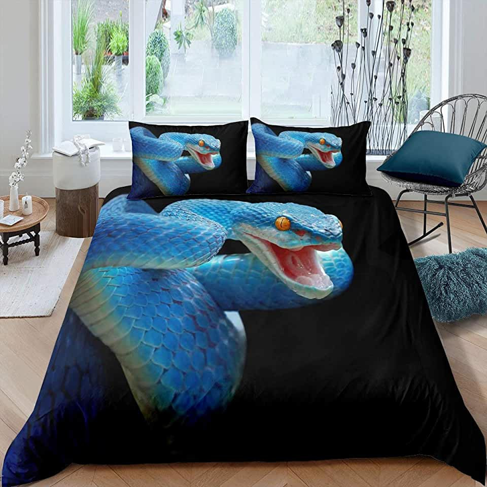 blue serpent black bed linen duvet cover bedding collections dan9g