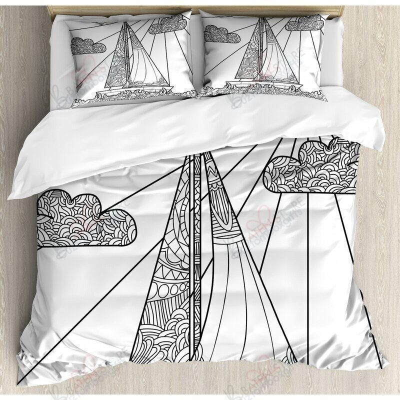 boat and cloud bedding set with duvet cover perfect presents for birthdays christmas and thanksgiving vtny5