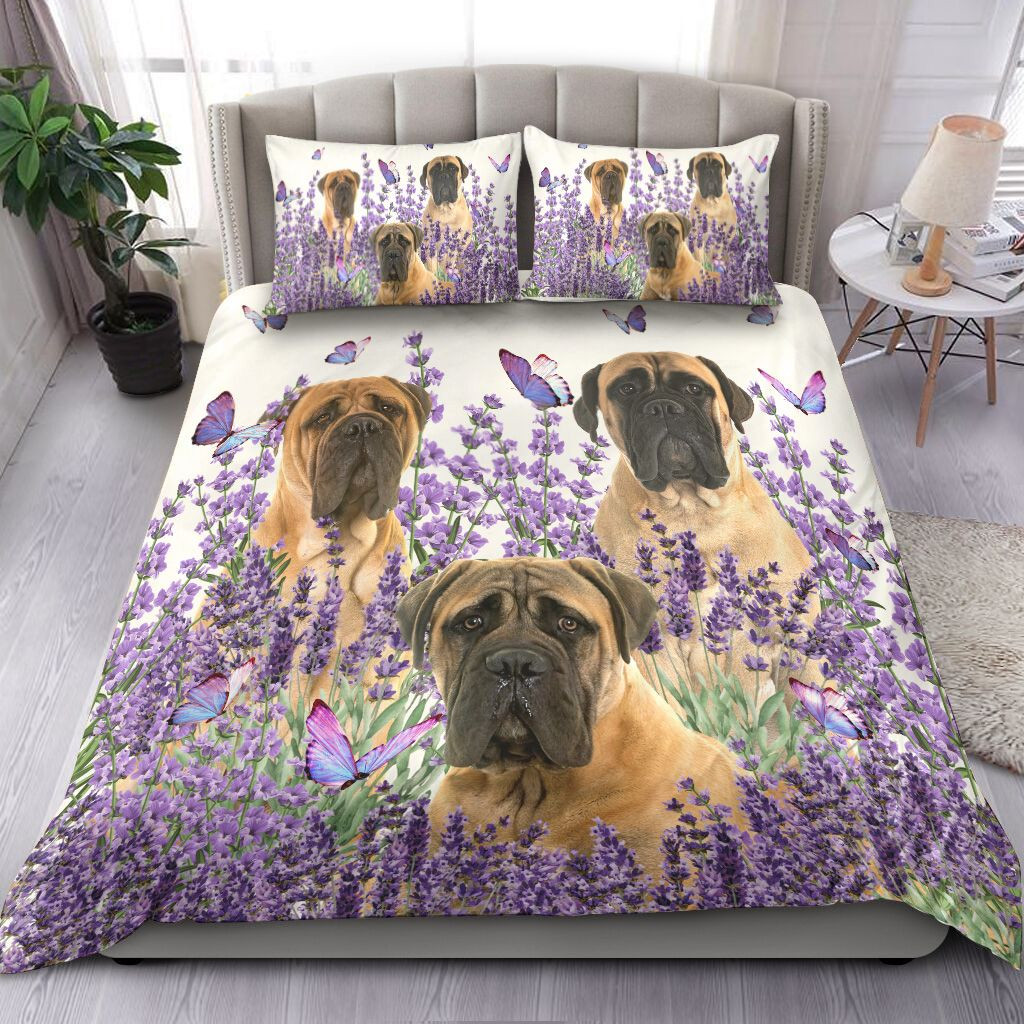 bull mastiff and lavender duvet cover bedding ensemble ofjpg