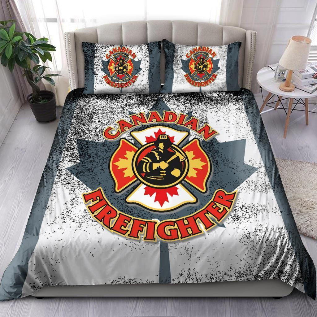 canadian firefighter duvet cover bedding set for proud canadians knv9r