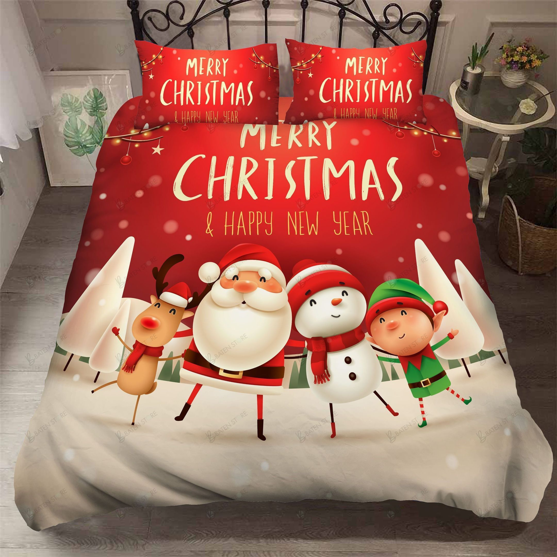 christmas bedding set duvet cover sheets perfect for birthday thanksgiving gifts fltor