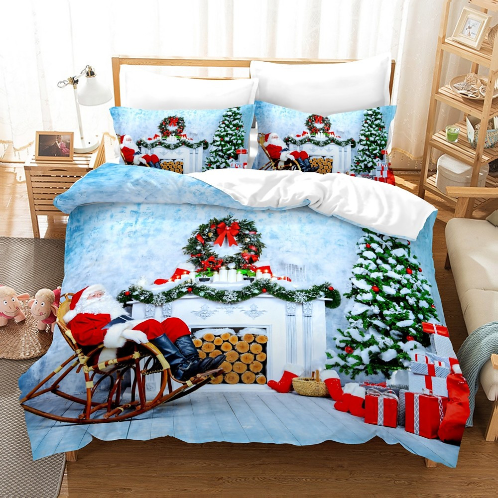christmas house bed sheets duvet cover bedding set ideal presents for christmas season 7ecx2