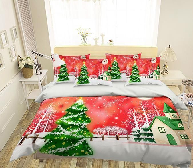 christmas tree bed sheets duvet cover bedding set ideal presents for birthdays christmas and thanksgiving mlxtu