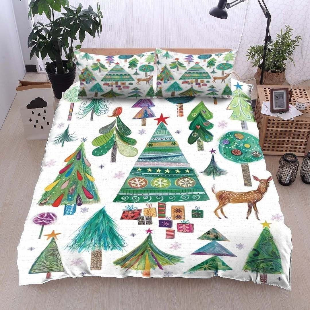 christmas trees bed sheets duvet cover bedding set ideal presents for the holiday season 3xpyk