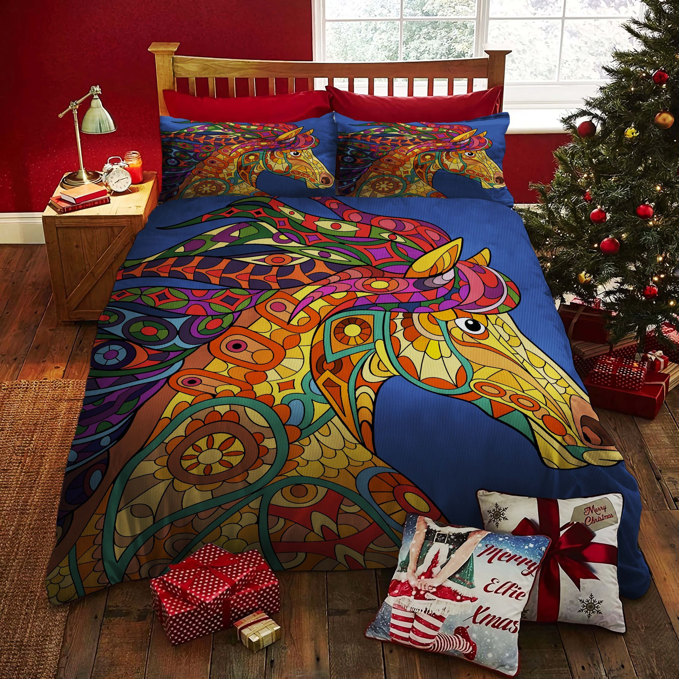colorful horse bedding set duvet cover and sheets perfect gifts for birthdays christmas and thanksgiving e9mf3