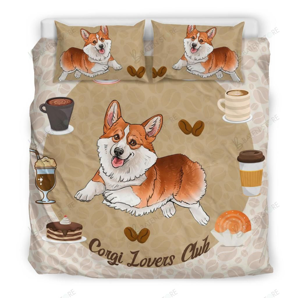 corgi love club bed sheets duvet cover bedding set ideal presents for birthday christmas thanksgiving xh9ud