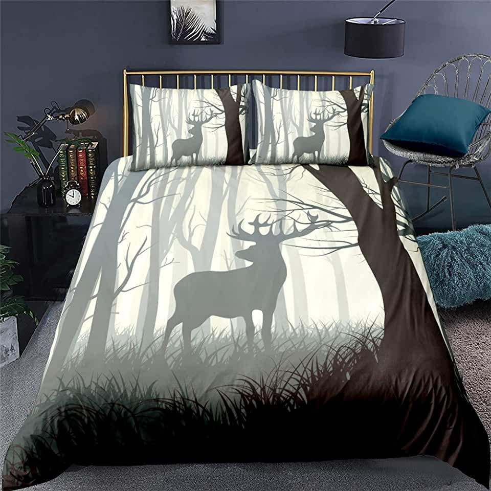 deer forest bedding sets with bed sheets and duvet cover spx81