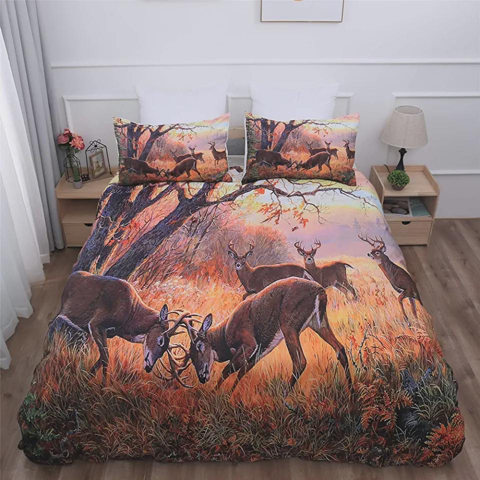 deer wildlife sheet sets with duvet covers for beds lpxjv