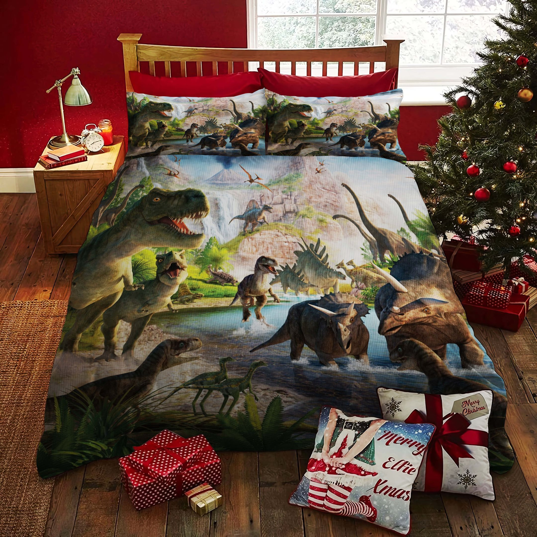 dinosaur trex bed sheets duvet cover bedding ensemble 4ovdp