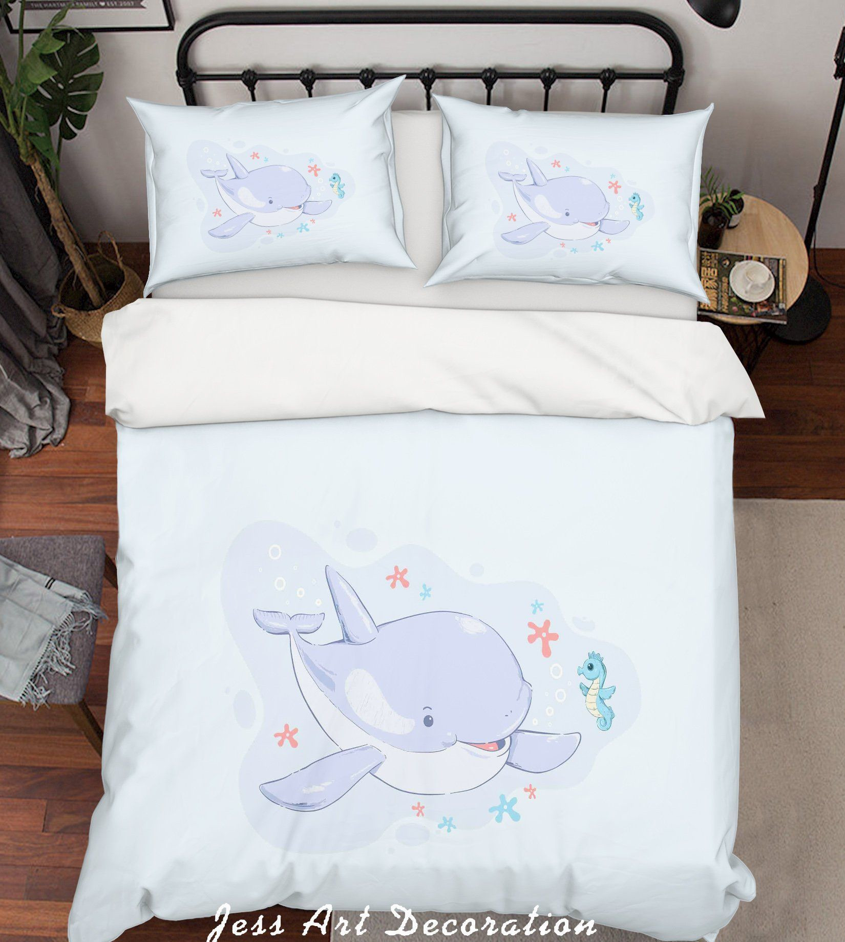 dolphin themed bed sheets duvet cover bedding set perfect presents for birthdays christmas and thanksgiving qr6gx