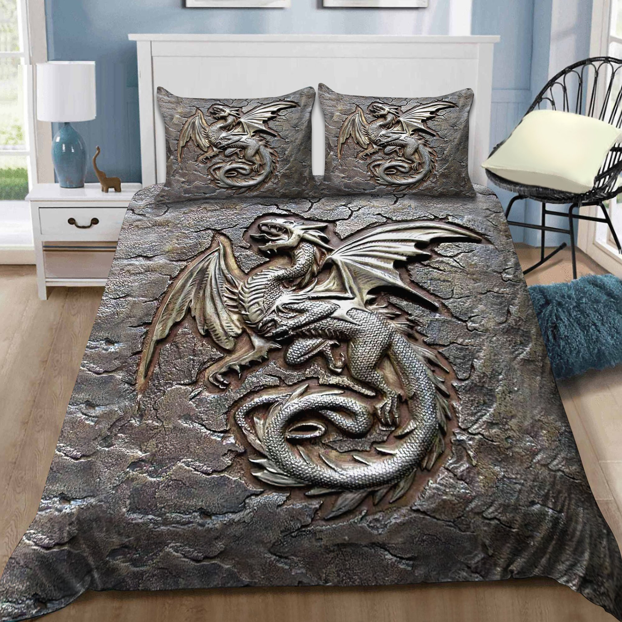 dragon bedding set with sheets and duvet cover wfqea