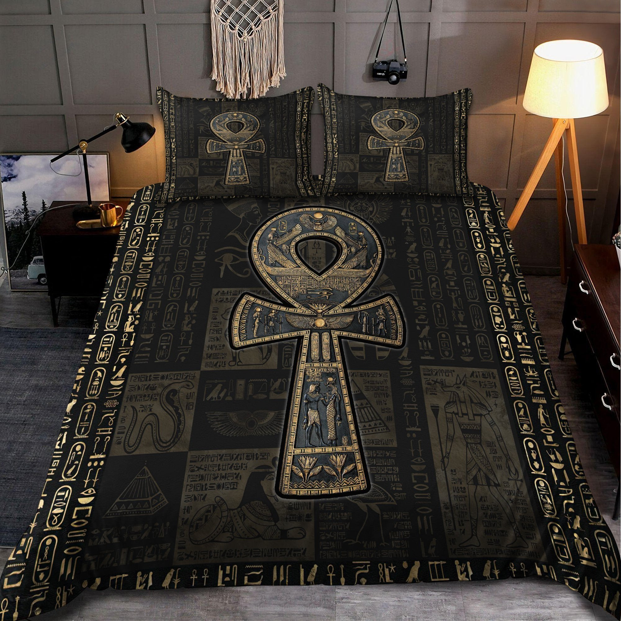 egyptian 3d printed duvet cover bedding ensemble nalhd