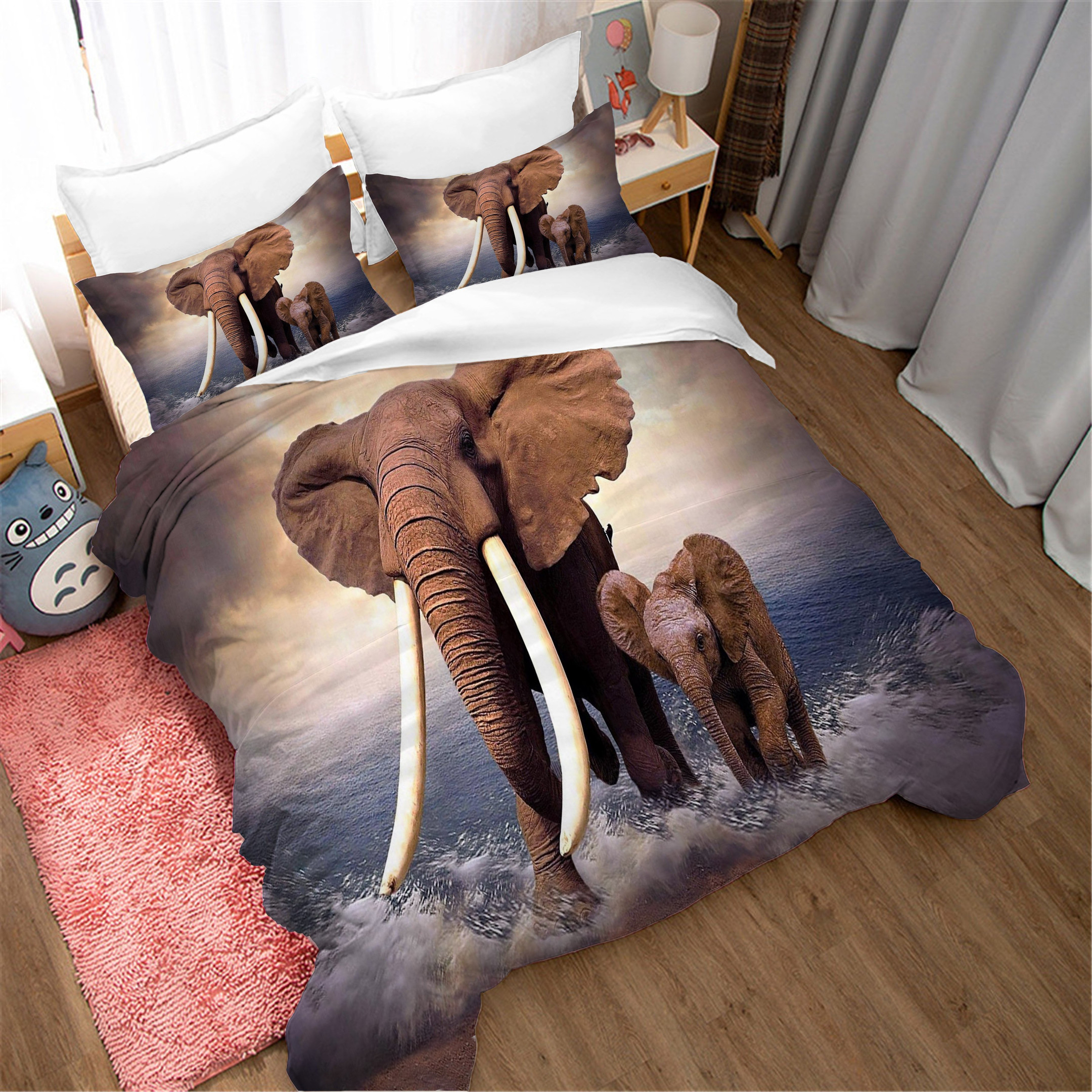 elephant family bedding sets with duvet cover and sheets 2o8ek