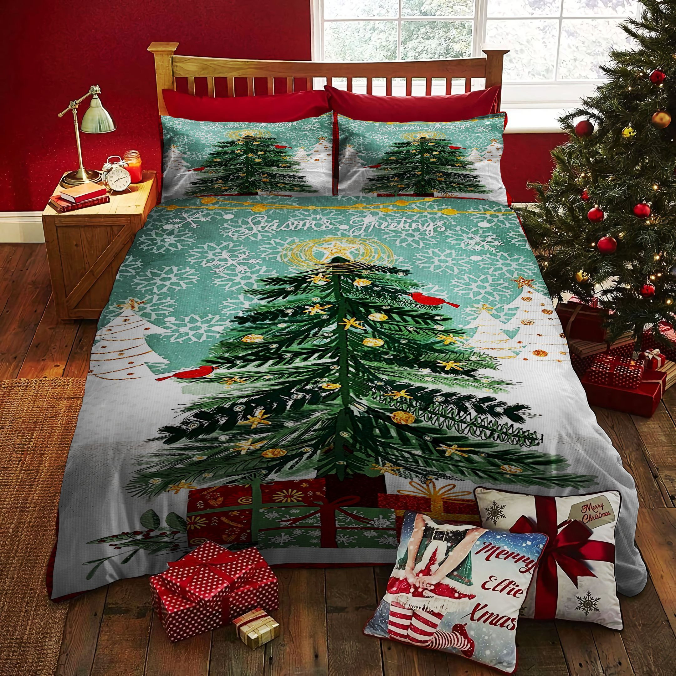 festive tree bed linens duvet cover bed set rvcco