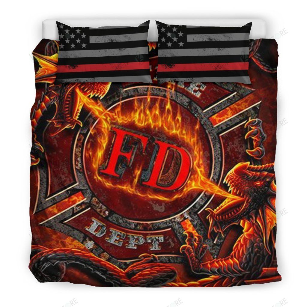 fire department bedding set duvet cover and bed sheets perfect presents for birthdays christmas and thanksgiving mdzih