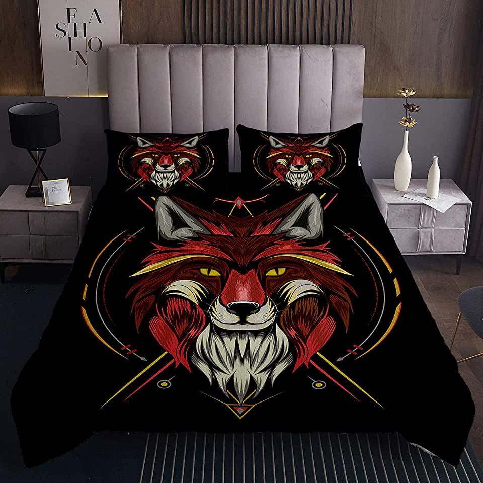 fox wildlife bedding sets with duvet cover and bed sheets lxps5