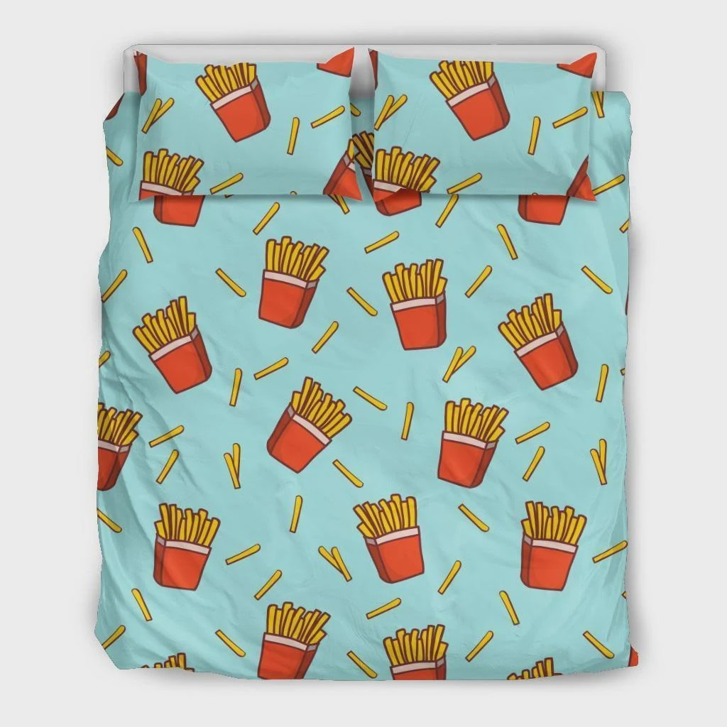 french fries print pattern duvet cover bedding collection rdbkw