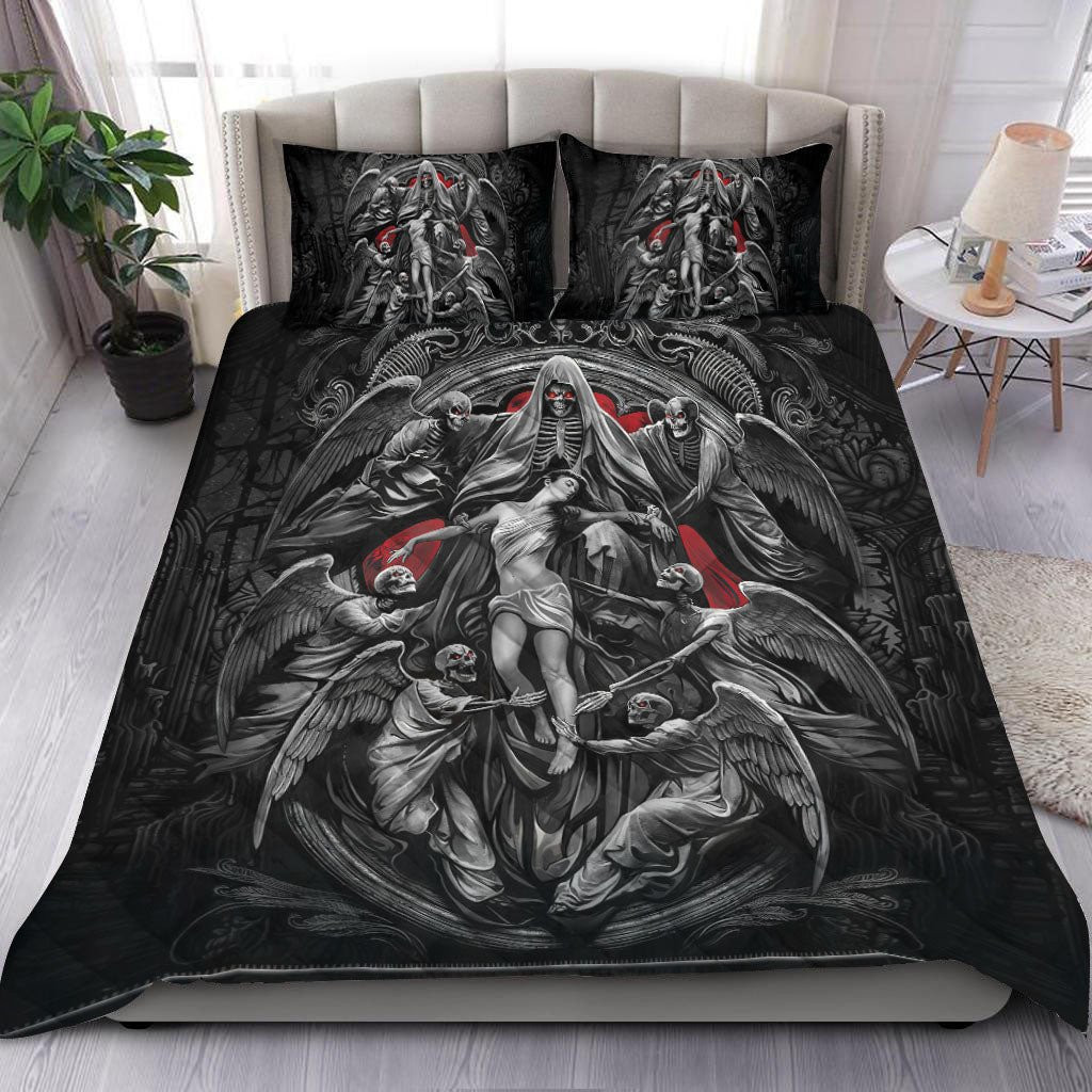 gothic skull girl falling duvet cover bedding set vhagw