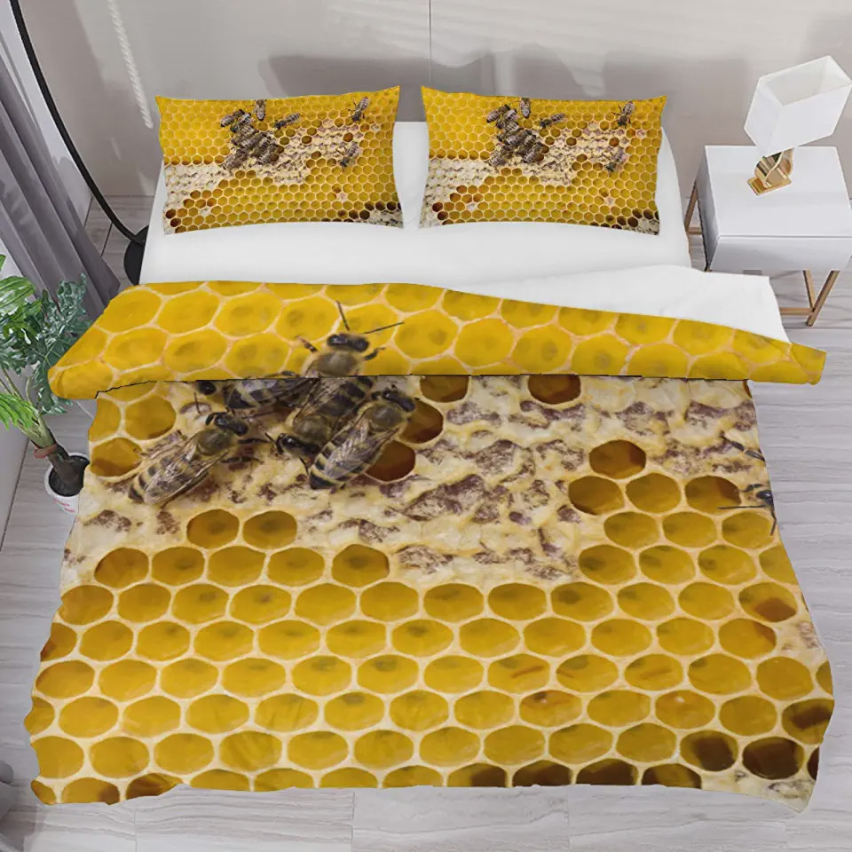 honeycomb bee sheets duvet cover bed sets 6rhvb