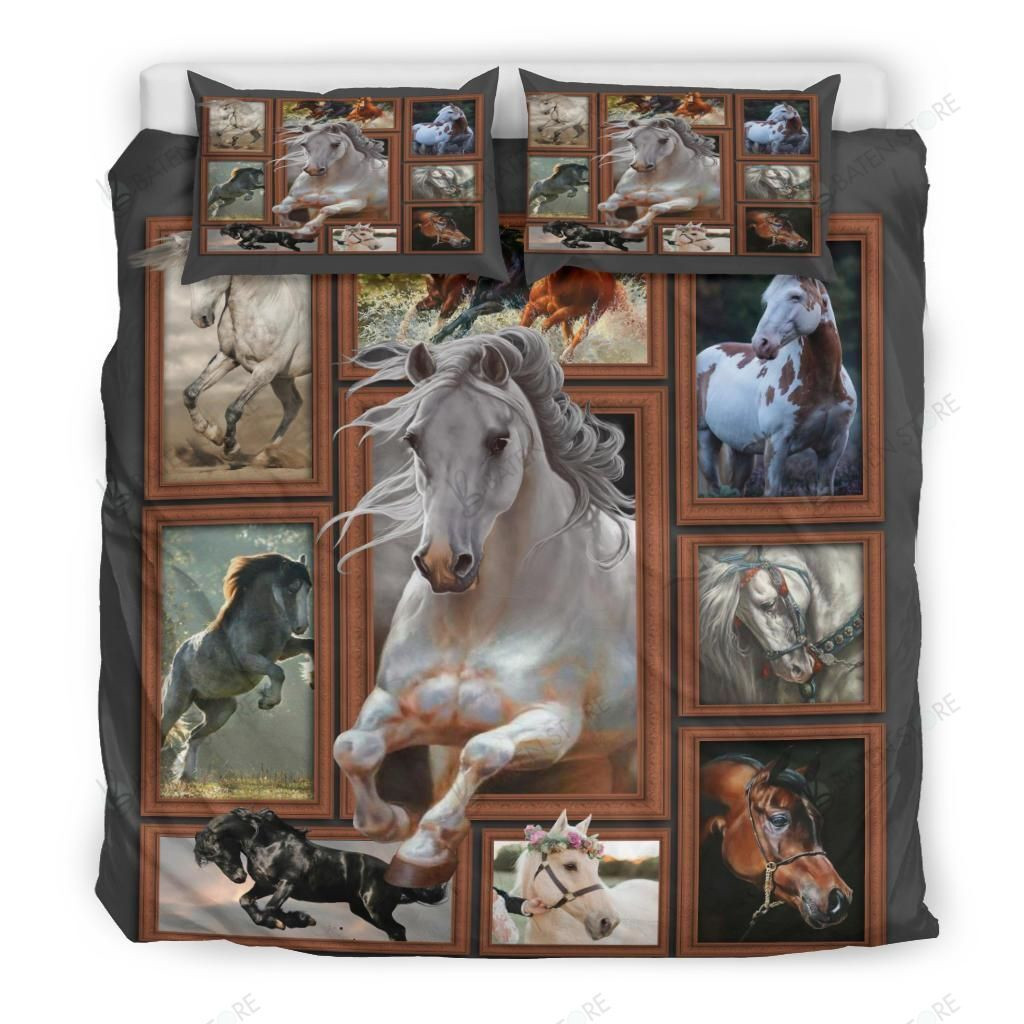horse 3d bedding set with sheets and duvet cover 0st6u