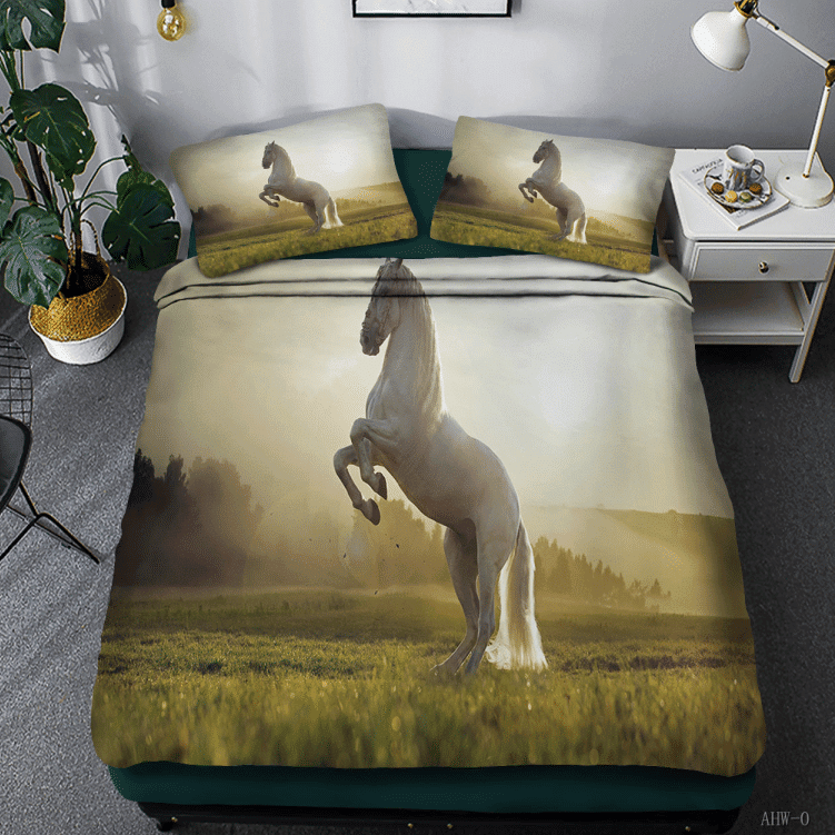 horse field bedding set with sheets and duvet cover perfect presents for birthdays christmas and thanksgiving wapg9