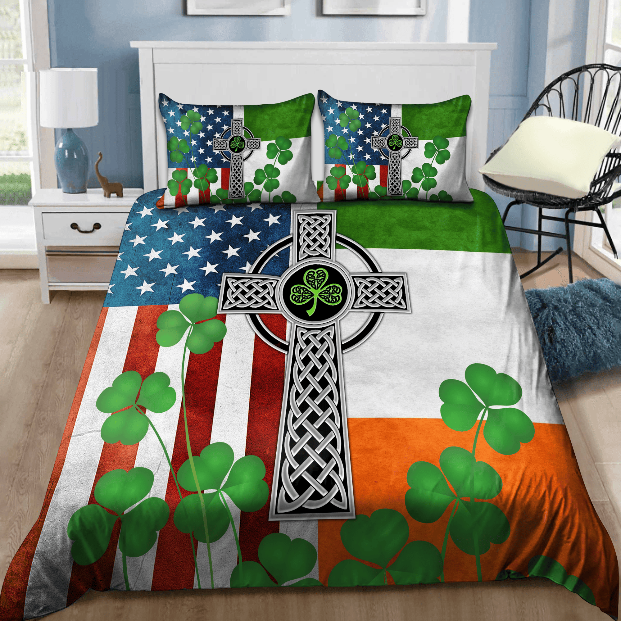 irish celtic knot cross st patrick day bedding collection bed sheets spread quilt cover bed sets 7kqfl