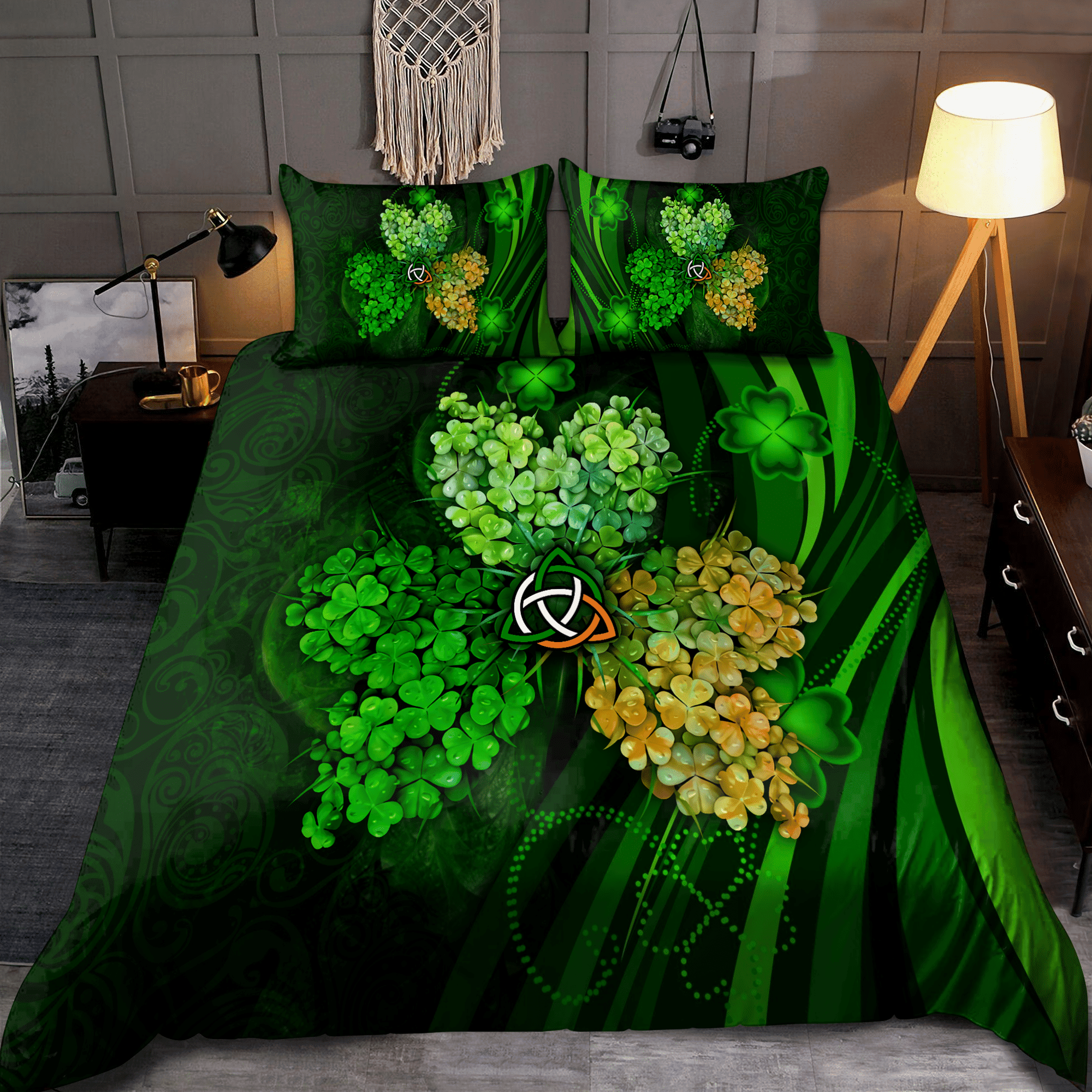 irish st patrick day shamrock duvet bedding ensemble wmzlo