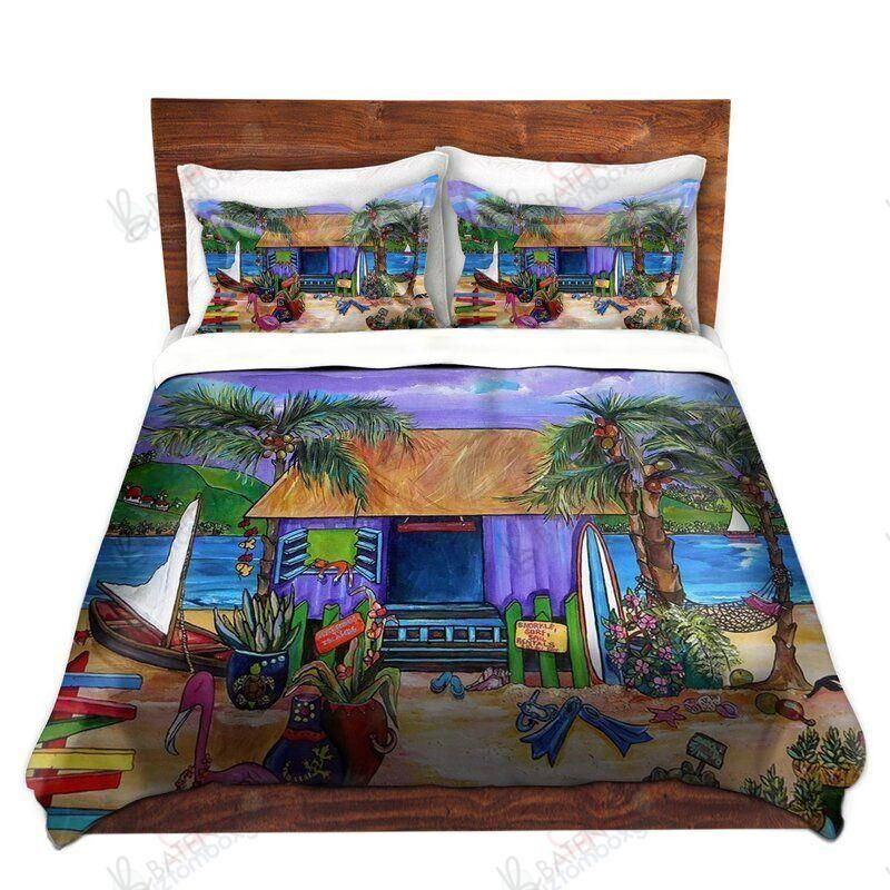 island life bed sheets duvet cover bedding set perfect presents for birthdays christmas and thanksgiving ljtar